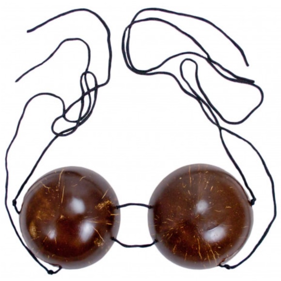 Calling All Luau Lovers Perfect Party Real Coconut Bra - Picture 1 of 1